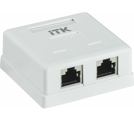 Настенная информационная розетка IEK ITK RJ45 кат. 6 FTP 2-порт CS2-1C06F-22