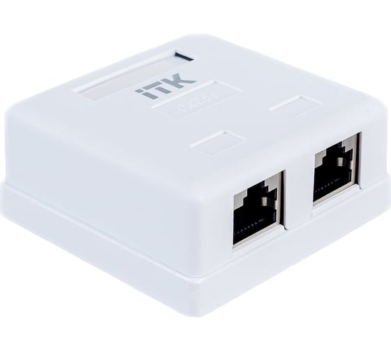 Настенная информационная розетка IEK ITK RJ45 кат. 5E FTP 2-порт CS2-1C5EF-22