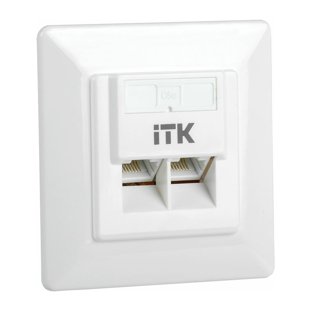 Внутренняя информационная розетка IEK ITK RJ45 кат. 5Е UTP 2 порта CS2 ...
