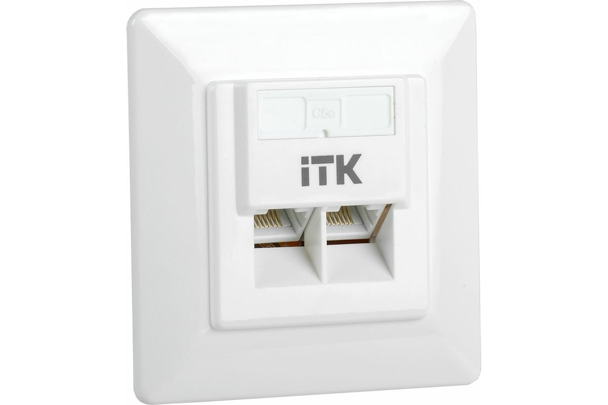 Внутренняя информационная розетка IEK ITK RJ45 кат. 5Е UTP 2 порта CS2 ...