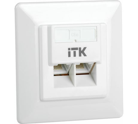 Внутренняя информационная розетка IEK ITK RJ45 кат. 5Е UTP 2 порта CS2-1C5EU-2-1
