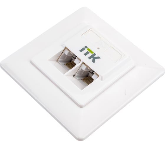 Внутренняя информационная розетка IEK ITK RJ45 кат. 5Е UTP 2 порта CS2-1C5EU-2-1