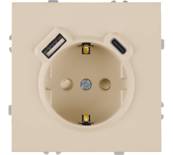 Розетка 1-местная з/ш с/з 16А USBType C (механизм), 250В, 20W, се STEKKER 50360 1