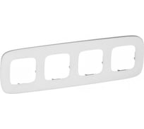 Рамка Legrand Valena ALLURE Белое стекло, 4-постовая универсальная 755544