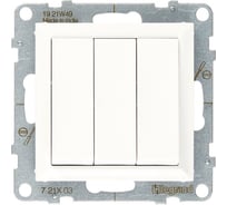 Выключатель трехклавишный Legrand SUNO 20АХ 250В, винтовые зажимы, цвет белый 721103