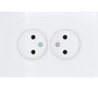 Розетка двойная б/з ПБТ Lezard OSEN белая 743-0200-128B