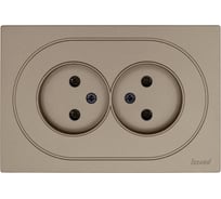 Розетка двойная б/з ПБТ Lezard OSEN титан 743-3700-128B