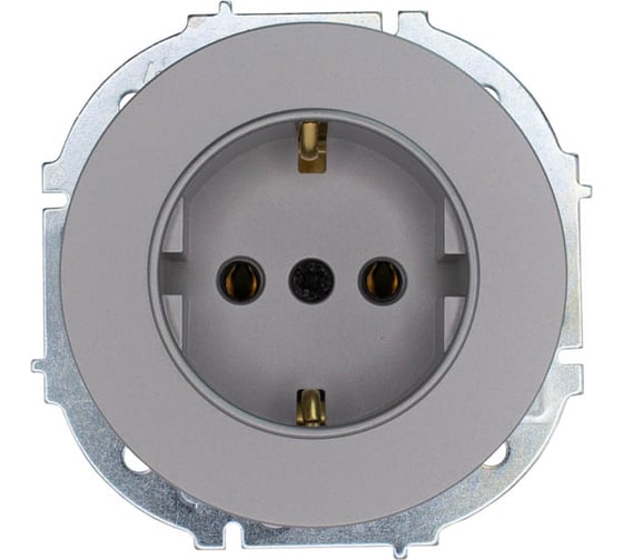 Розетка Lezard OSEN с заземлением, ПБТ, серый матовый, упаковка 10 шт 743-7488-122B 1
