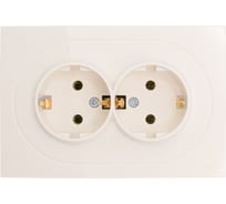 Розетка двойная с/з ПБТ Lezard OSEN слоновая кость 743-9000-127B
