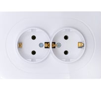 Розетка двойная с/з ПБТ Lezard OSEN белый 743-0200-127B