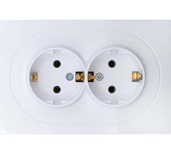 Розетка двойная с/з ПБТ Lezard OSEN белый 743-0200-127B 1