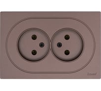 Розетка двойная б/з ПБТ Lezard OSEN шоколад 743-7300-128B