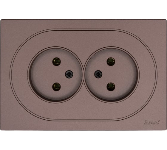 Розетка двойная б/з ПБТ Lezard OSEN шоколад 743-7300-128B