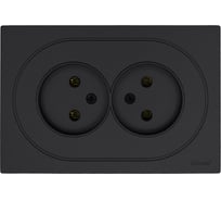 Розетка двойная б/з ПБТ Lezard OSEN чёрный бархат 743-4200-128B