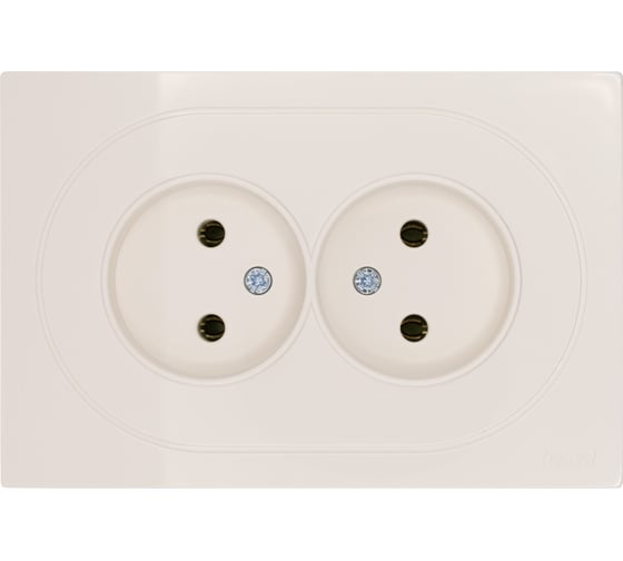 Розетка двойная б/з ПБТ Lezard OSEN слоновая кость 743-9000-128B