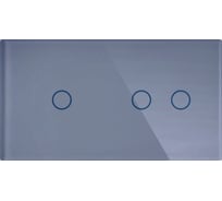 Панель двух механизмов CGSS 1+2 2+1 серая платина "Эстетика" 157х86 WT-P03-GP