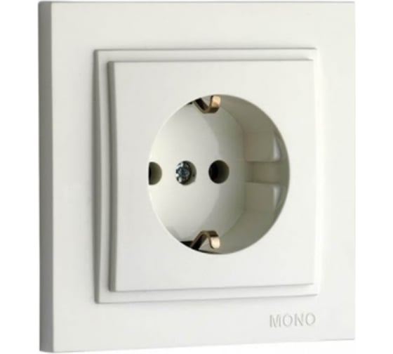 Розетка с заземлением Mono Electric DESPINA жемчуг 102-252521-117