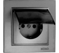 Розетка с заземлением с крышкой Mono Electric DESPINA антрацит 102-242421-118