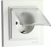 Розетка с заземлением с крышкой Mono Electric DESPINA жемчуг 102-252521-118