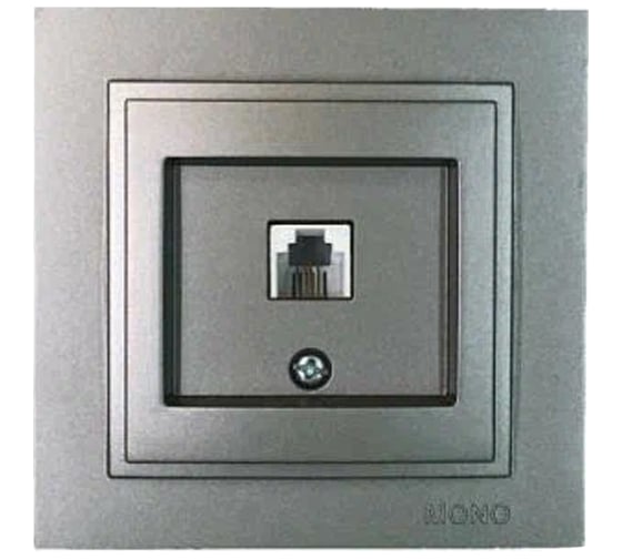Телефонная розетка Mono Electric DESPINA Rj45, Cat3, антрацит 102-242405-124