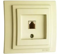 Телефонная розетка Mono Electric LARISA Rj45, Cat3, крем 103-171705-124
