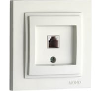 Телефонная розетка Mono Electric LARISA Rj45, Cat3, белый 103-191905-124