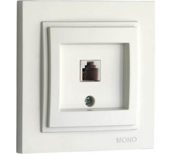 Телефонная розетка Mono Electric LARISA Rj45, Cat3, белый 103-191905-124 1
