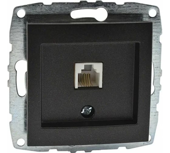 Механизм телефонной розетки Mono Electric Rj45, Cat3, L/D, графит 500-002025-124 1