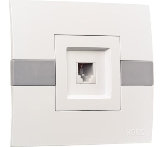 Телефонная розетка Mono Electric ECO Rj45, Cat3, комплект, белый 101-010104-124 1