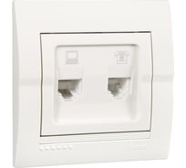 Розетка Lezard DERIY RJ45+RJ11 белый 702-0202-143