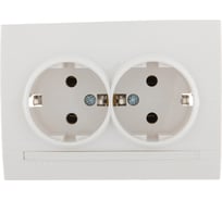 Розетка Lezard DERIY х2 с/з ПБТ белый 702-0202-127