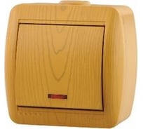 Выключатель проходной Lezard NATA с подсветкой ольха 710-0700-114