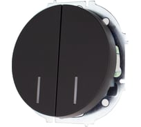 Выключатель двойной с подсветкой чёрный бархат Lezard OSEN 743-4288-112