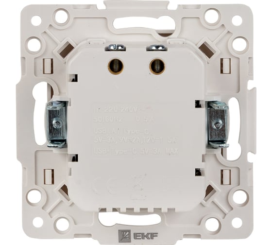 Механизм розетки EKF Стокгольм с 2USB белый PROxima EYR-2USB-type-C