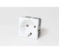 Розетка электрическая SPL 2К+З, с защитными шторками, белый, 1 шт. 200076