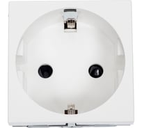 Розетка электрическая SPL 2К+З, с защитными шторками, белый, 1 шт. 200076