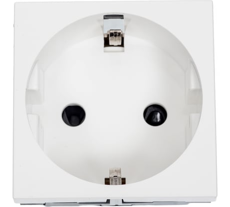 Розетка электрическая SPL 2К+З, с защитными шторками, белый, 1 шт. 200076