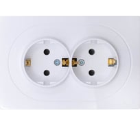 Розетка двойная с защитой от детей ПБТ Lezard OSEN белая 743-0200-127BPCH