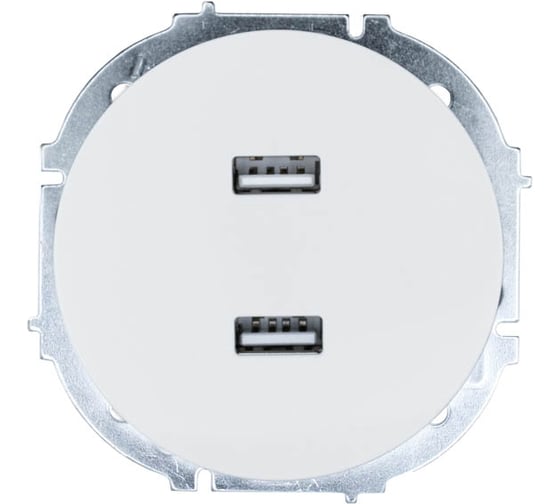 Розетка 2-ая Lezard OSEN USB разъем, белая 743-0288-192 1