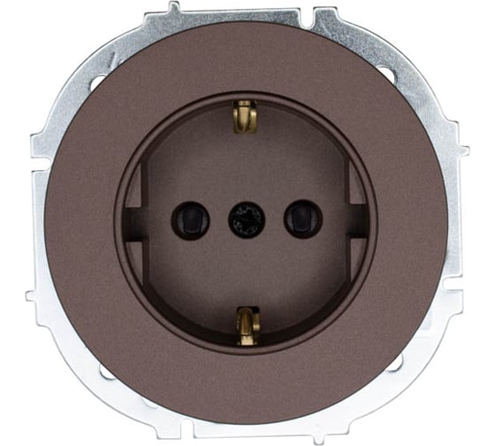 Розетка Lezard OSEN с защитой от детей, ПБТ, шоколад 743-7388-124B 1
