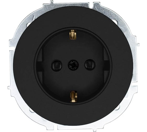 Розетка Lezard OSEN с защитой от детей, ПБТ, чёрный бархат 743-4288-124B 1