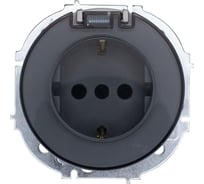 Розетка с/з с крышкой ПБТ Lezard OSEN серый матовый 743-7488-123B