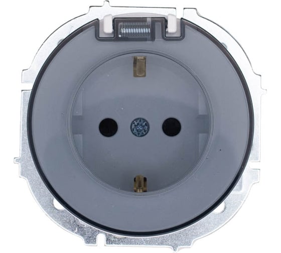 Розетка Lezard OSEN с заземлением, с крышкой, ПБТ, белая IP44 743-0288-123BIPCH 1