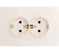 Розетка двойная с защитой от детей ПБТ Lezard OSEN слоновая кость 743-9000-127BPCH