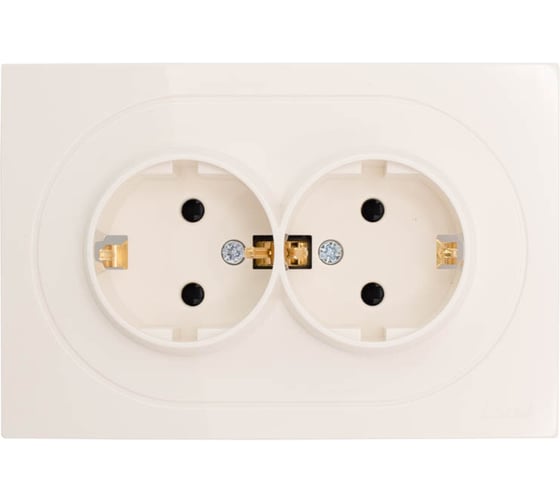 Розетка двойная Lezard OSEN с защитой от детей, ПБТ, слоновая кость 743-9000-127BPCH 1