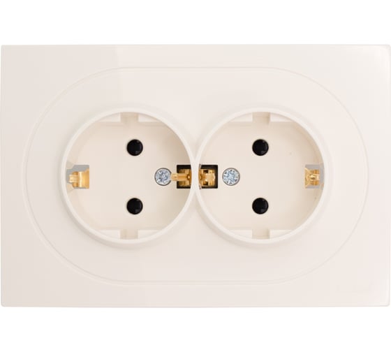 Розетка двойная с защитой от детей ПБТ Lezard OSEN слоновая кость 743-9000-127BPCH