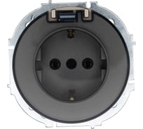 Розетка с/з с крышкой ПБТ Lezard OSEN титан 743-3788-123B