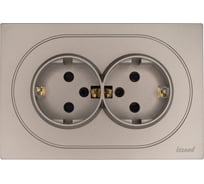 Розетка двойная с защитой от детей ПБТ Lezard OSEN титан 743-3700-127BPCH