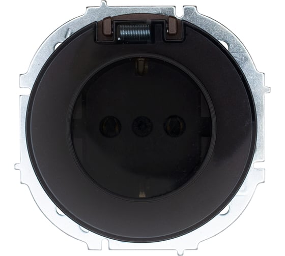 Розетка с/з с крышкой ПБТ Lezard OSEN шоколад 743-7388-123B