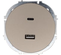 Розетка TC+ USB разъем Lezard OSEN титан 743-3788-192TC